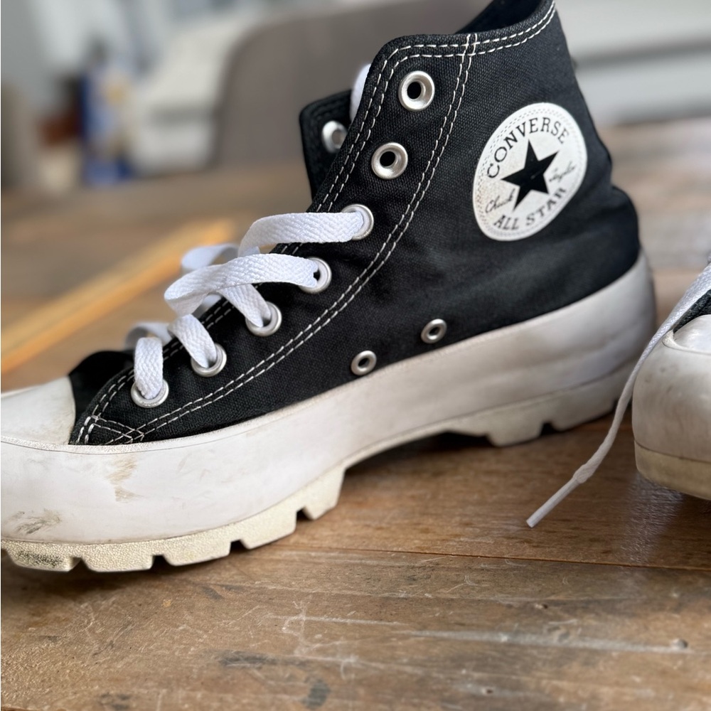 Converse Platform Black and White High-Top Sneakers